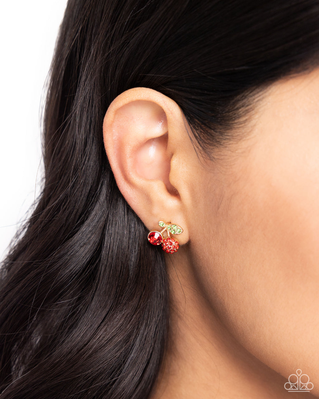 Cherry Candidate - Gold Post Earrings - Paparazzi Accessories