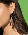 Trendy Tapestry - Black Post Earrings - Paparazzi Accessories