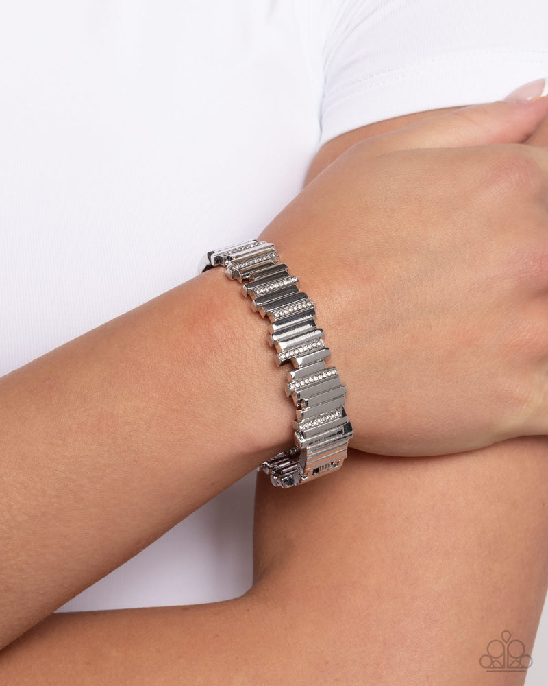 Admirably Aligned - White Bracelet - Paparazzi Accessories