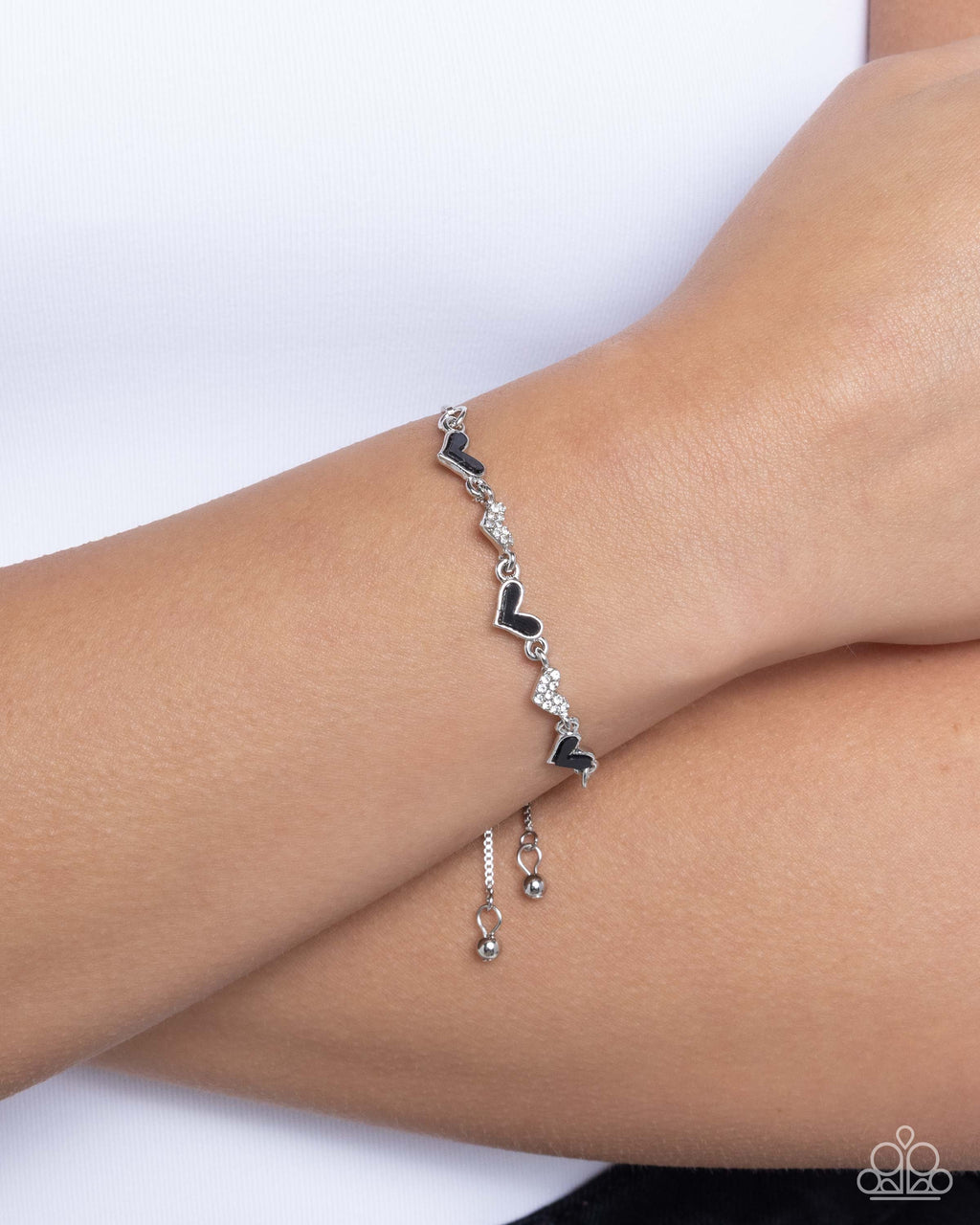 Heart-struck Hype - Black Bracelet - Paparazzi Accessories