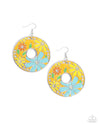 five-dollar-jewelry-embroidered-elegance-yellow-earrings-paparazzi-accessories