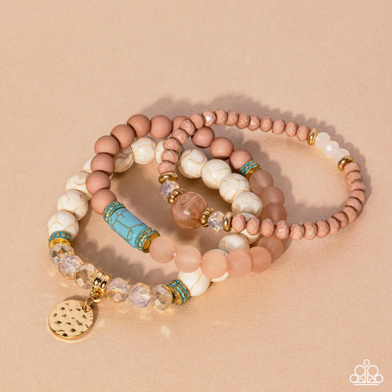 Sunset Sass - White Bracelet - Paparazzi Accessories