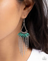 Fringe Feature - Green Earrings - Paparazzi Accessories