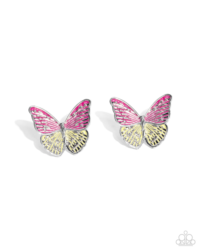 five-dollar-jewelry-aerial-appreciation-pink-post earrings-paparazzi-accessories