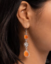 Feeling Fantastic - Orange Earrings - Paparazzi Accessories