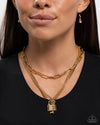 LOCKS of Luck - Gold Necklace - Paparazzi Accessories