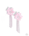 five-dollar-jewelry-lotus-length-pink-post earrings-paparazzi-accessories