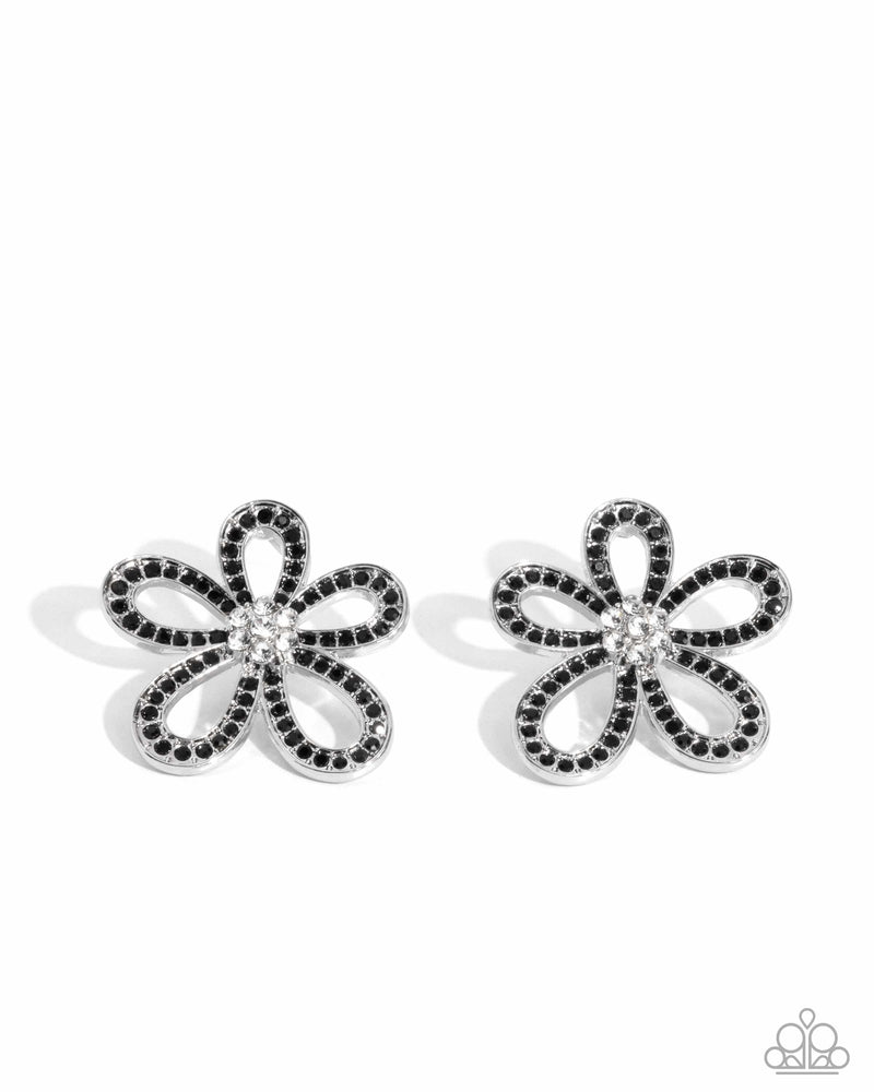 five-dollar-jewelry-blooming-belle-black-post earrings-paparazzi-accessories