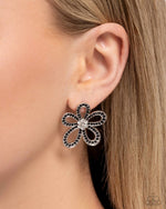 Blooming Belle - Black Post Earrings - Paparazzi Accessories