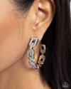 Downtown Decadence - White Earrings - Paparazzi Accessories