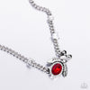 Bedazzled Beetle - Red Necklace - Paparazzi Accessories