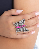 Brash Butterfly - Pink Ring - Paparazzi Accessories