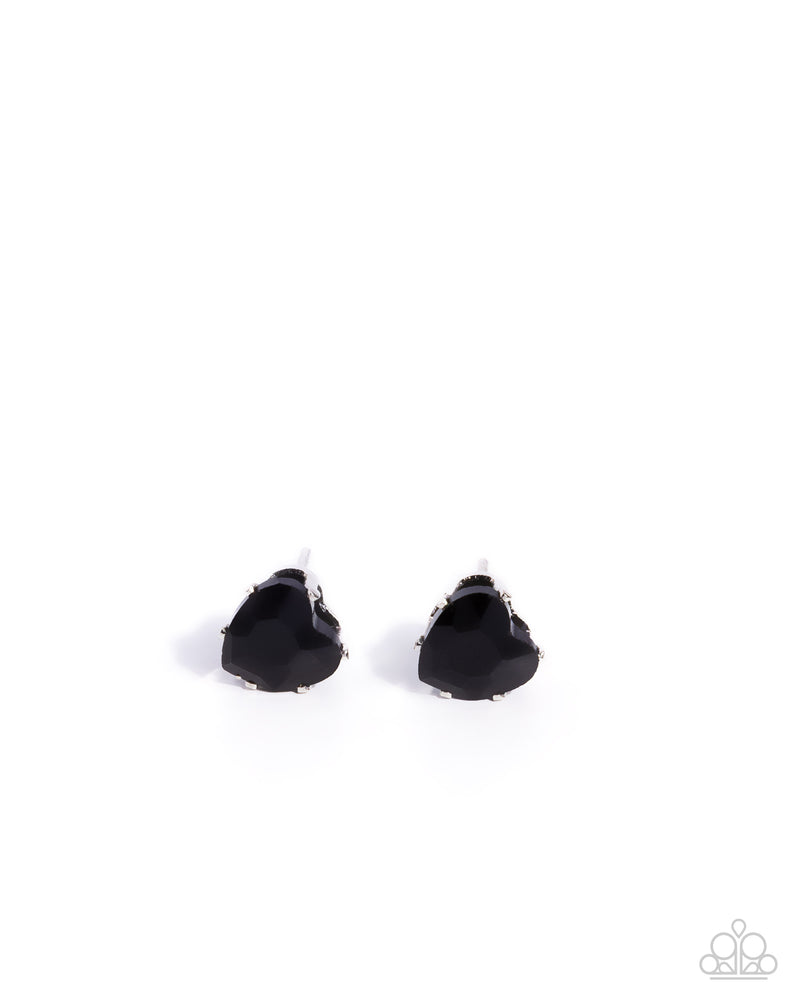 five-dollar-jewelry-sweetheart-stunner-black-post earrings-paparazzi-accessories