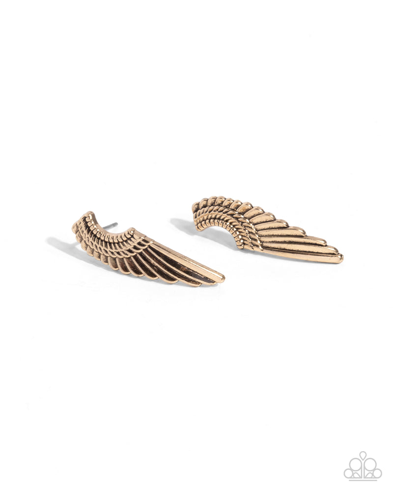five-dollar-jewelry-angelic-altitude-gold-post earrings-paparazzi-accessories