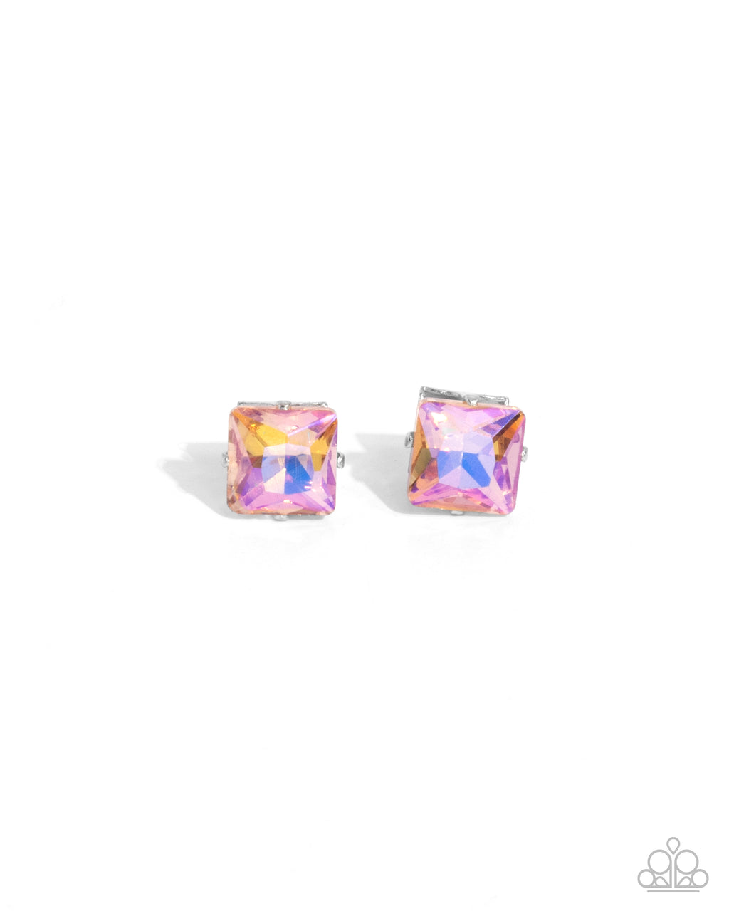 five-dollar-jewelry-squared-soprano-orange-post earrings-paparazzi-accessories