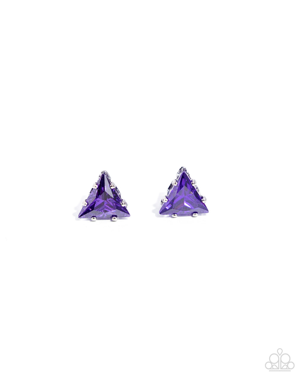 five-dollar-jewelry-triangular-twinkle-purple-post earrings-paparazzi-accessories