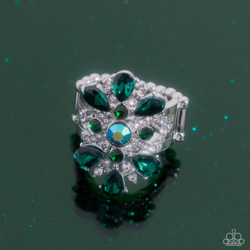 Pronged Panorama - Green Ring - Paparazzi Accessories