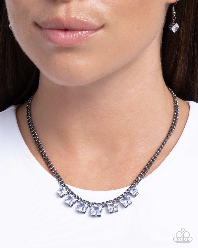 Seeking Out Squares - Black Necklace - Paparazzi Accessories