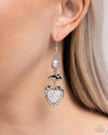 Feminine Feature - White Earrings - Paparazzi Accessories