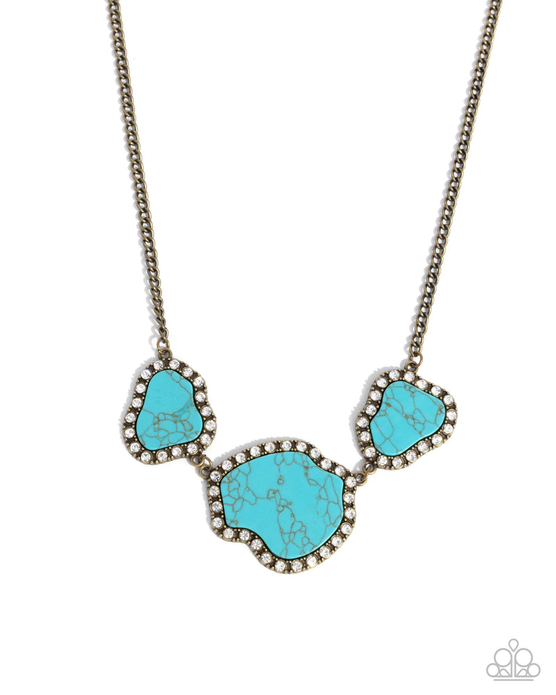 Complete Look - Turquoise/Brass Set - Paparazzi Accessories