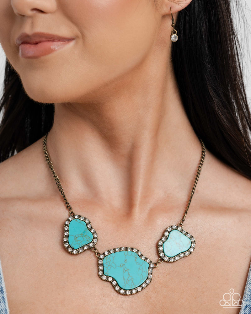 Complete Look - Turquoise/Brass Set - Paparazzi Accessories