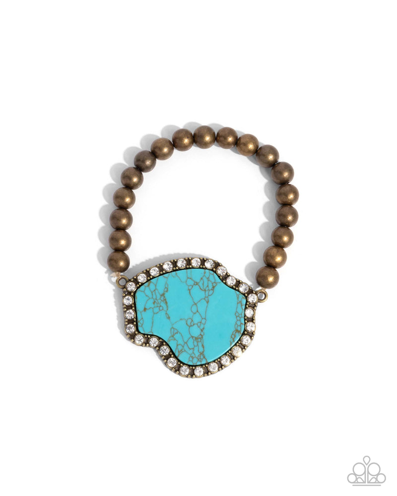Complete Look - Turquoise/Brass Set - Paparazzi Accessories