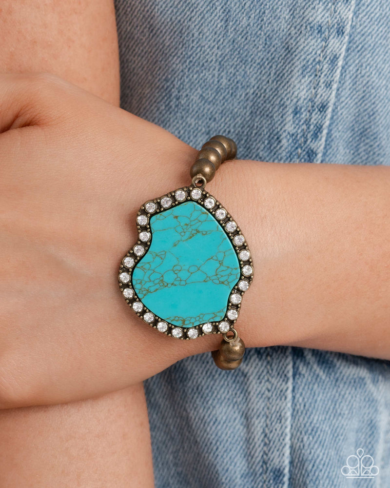 Complete Look - Turquoise/Brass Set - Paparazzi Accessories