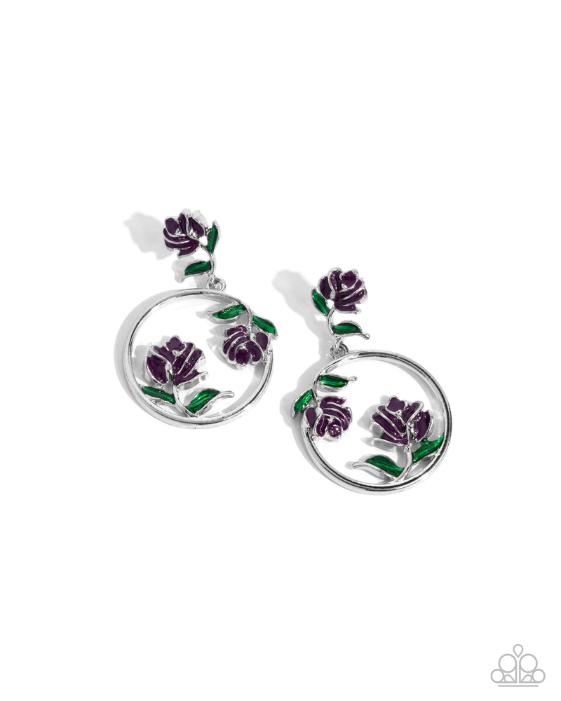 five-dollar-jewelry-rose-to-you-purple-post earrings-paparazzi-accessories