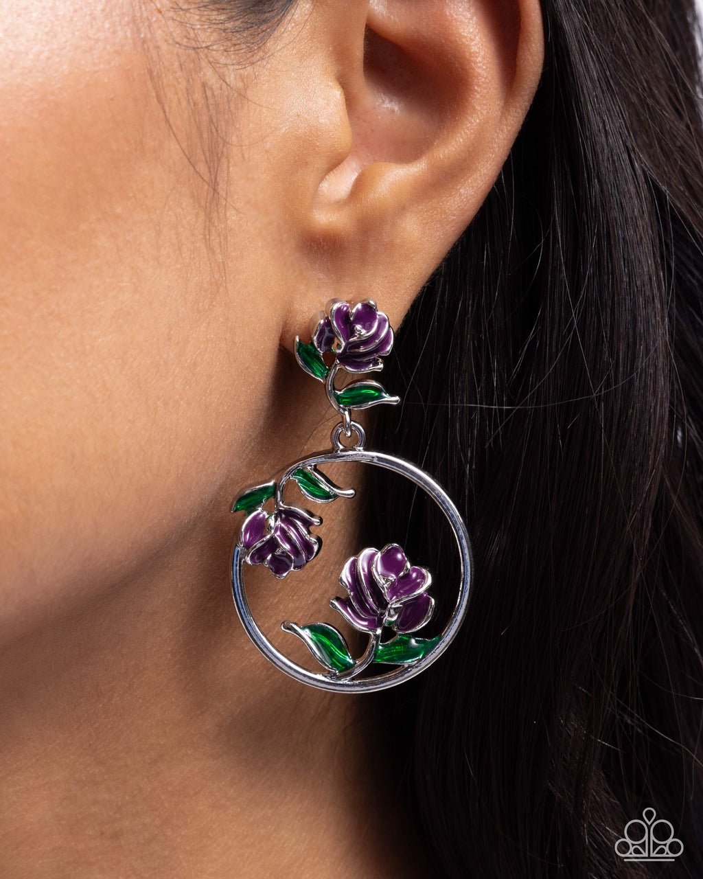 five-dollar-jewelry-rose-to-you-purple-post earrings-paparazzi-accessories