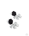 five-dollar-jewelry-rosette-rarity-black-post earrings-paparazzi-accessories