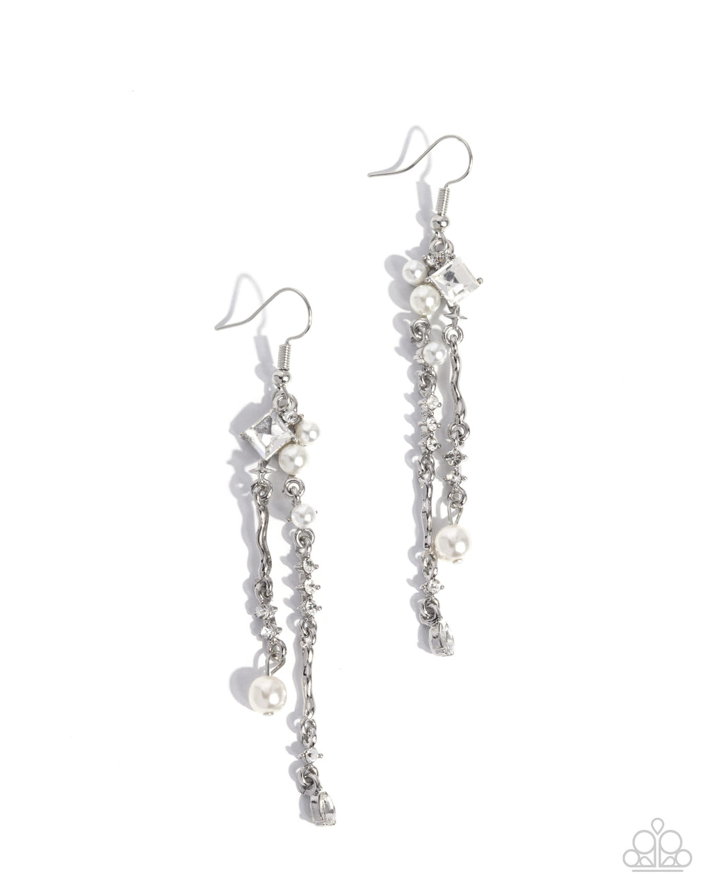 five-dollar-jewelry-glowing-gamut-white-earrings-paparazzi-accessories
