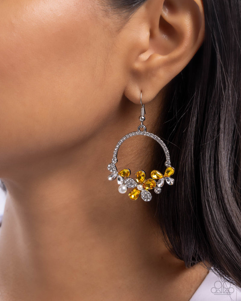 Bouquet Bliss - Yellow Earrings - Paparazzi Accessories