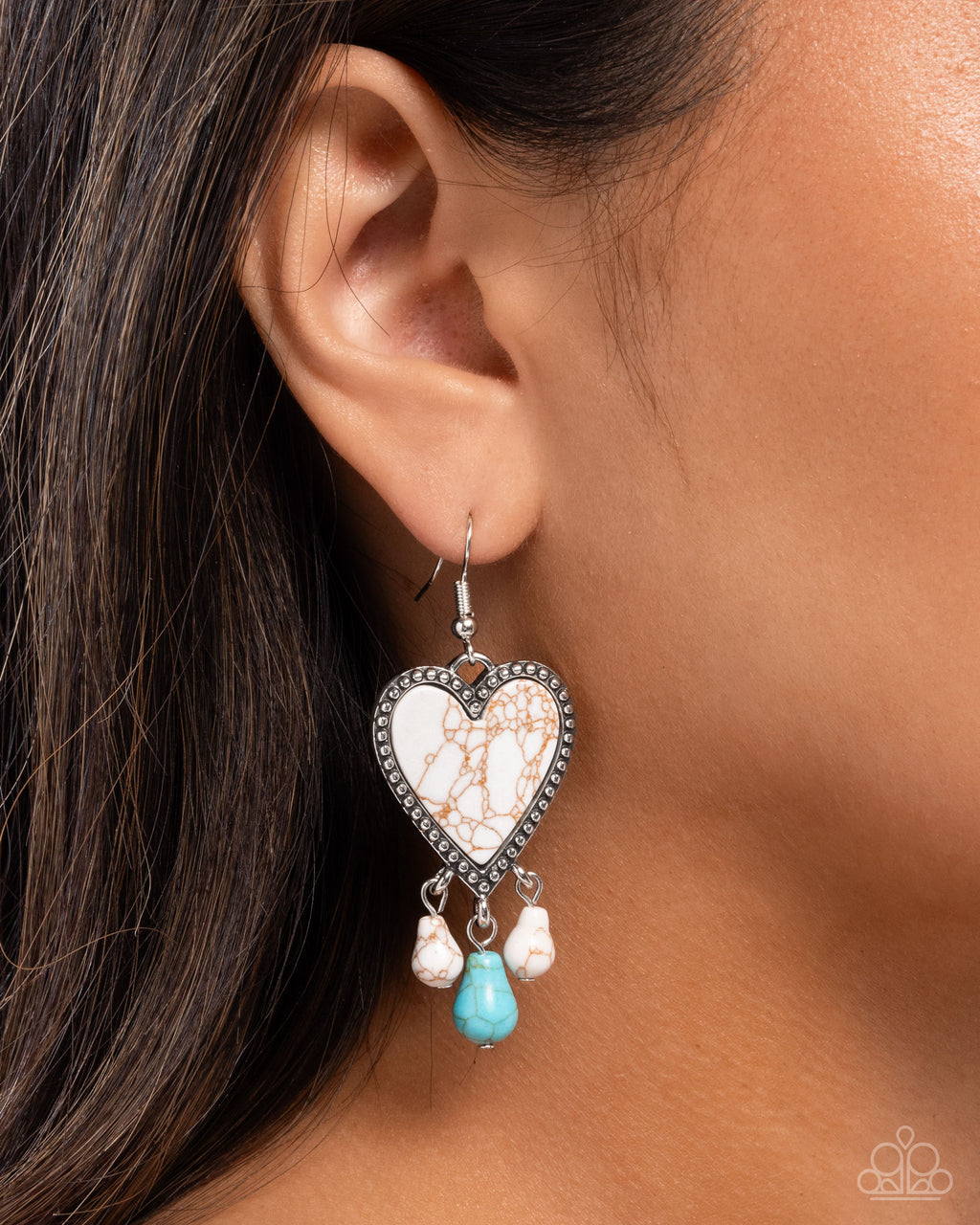 Grandiose Gaze - White Earrings - Paparazzi Accessories