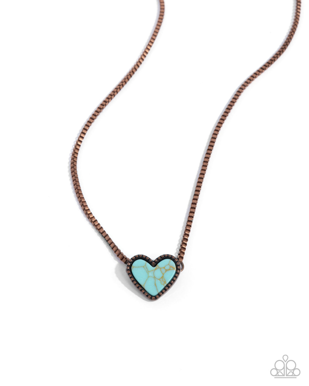 Complete Look - Turquoise Copper Heart Set - Includes 3 accessories - Paparazzi Accessories