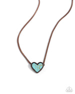 Complete Look - Turquoise Copper Heart Set - Includes 3 accessories - Paparazzi Accessories