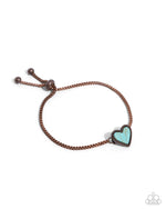 Complete Look - Turquoise Copper Heart Set - Includes 3 accessories - Paparazzi Accessories