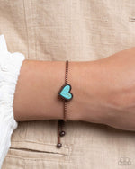 Complete Look - Turquoise Copper Heart Set - Includes 3 accessories - Paparazzi Accessories