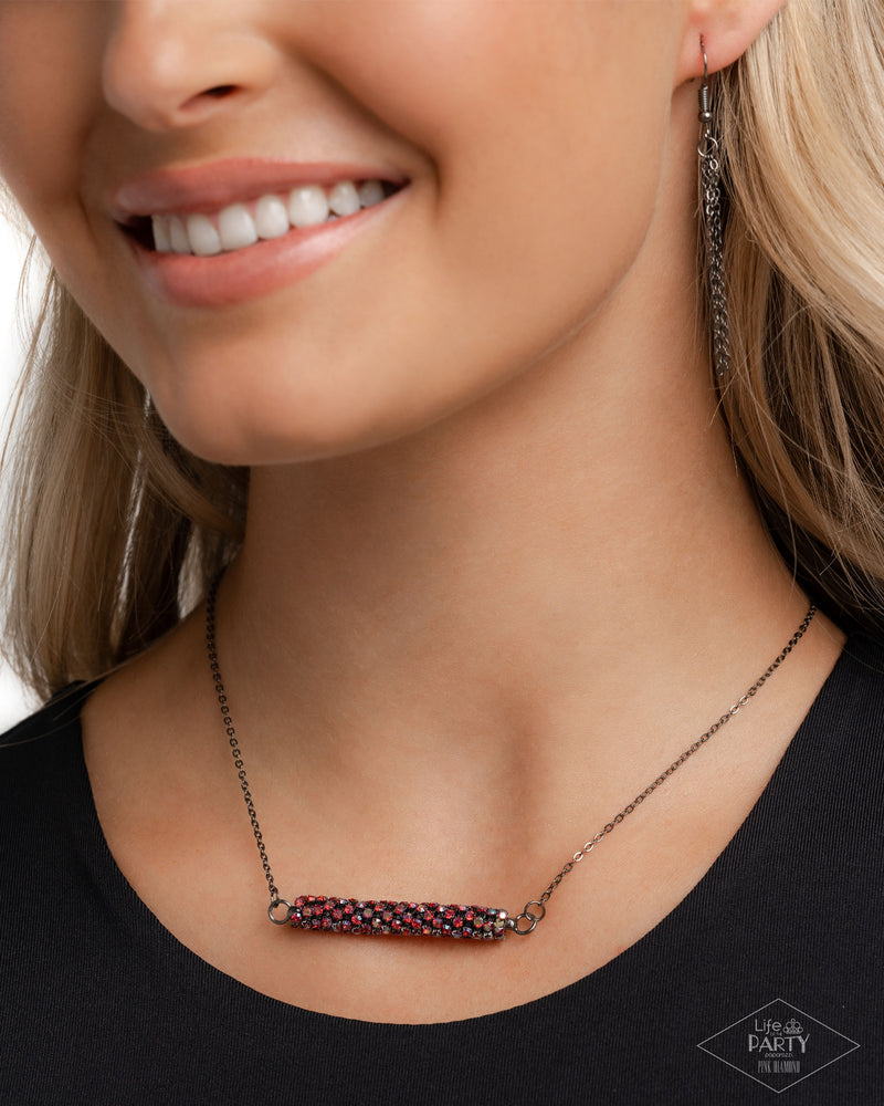 Timelessly Twinkling - Red Necklace - Paparazzi Accessories
