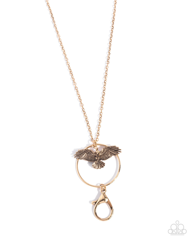 five-dollar-jewelry-exemplary-eagle-gold-lanyard-paparazzi-accessories