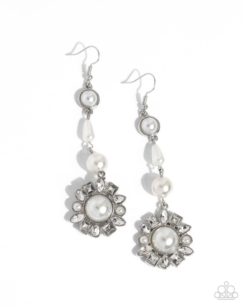five-dollar-jewelry-pearly-plot-twist-white-earrings-paparazzi-accessories