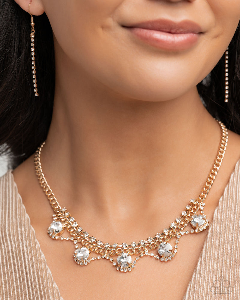 Complete Look - Gold Diamond Set - Paparazzi Accessories
