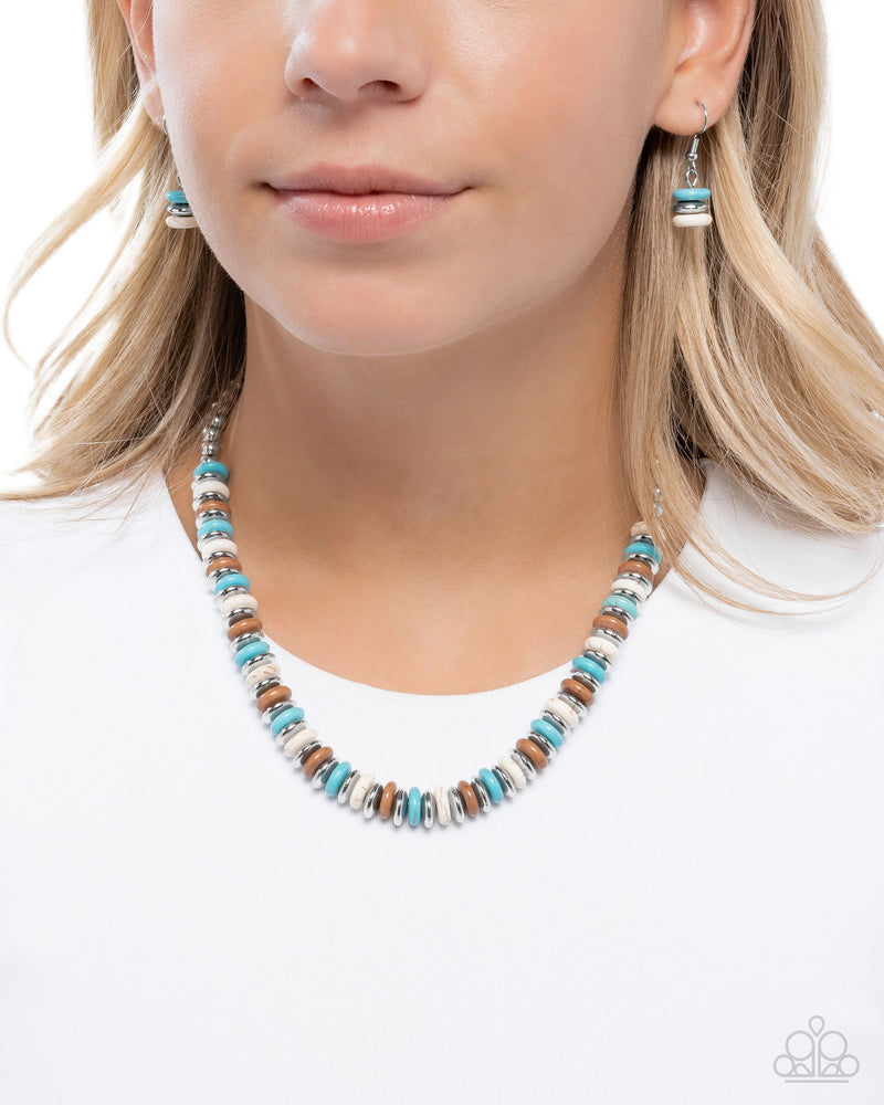 Straightforward Stones - Blue Necklace - Paparazzi Accessories