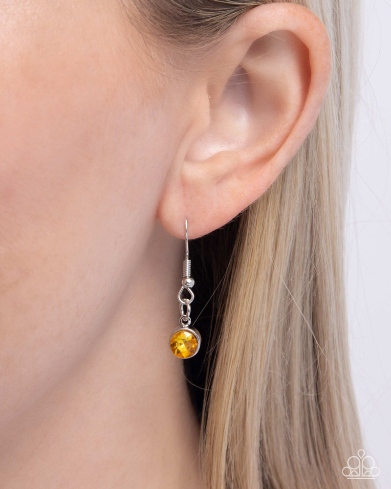 SPADES of Shimmer - Yellow Necklace - Paparazzi Accessories