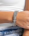 Faceted Facade - Silver Bracelet - Paparazzi Accessories