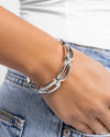 Symmetrical Sheen - Silver Bracelet - Paparazzi Accessories