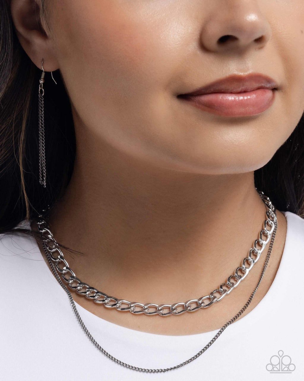 CHAIN-ge of Heart - Silver Necklace - Paparazzi Accessories