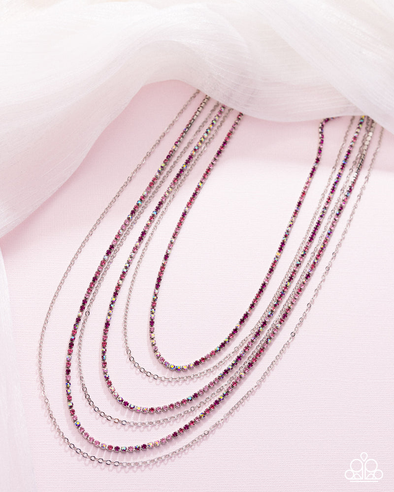 Pronged Purpose - Pink Necklace - Paparazzi Accessories