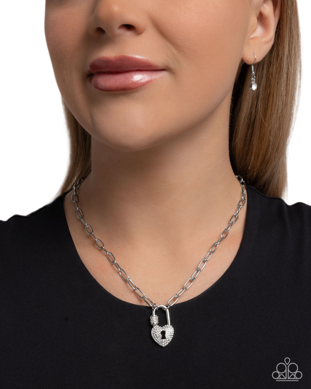 Padlock Potential - White Necklace - Paparazzi Accessories