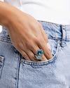 Enigmatic Excess - Blue Ring - Paparazzi Accessories