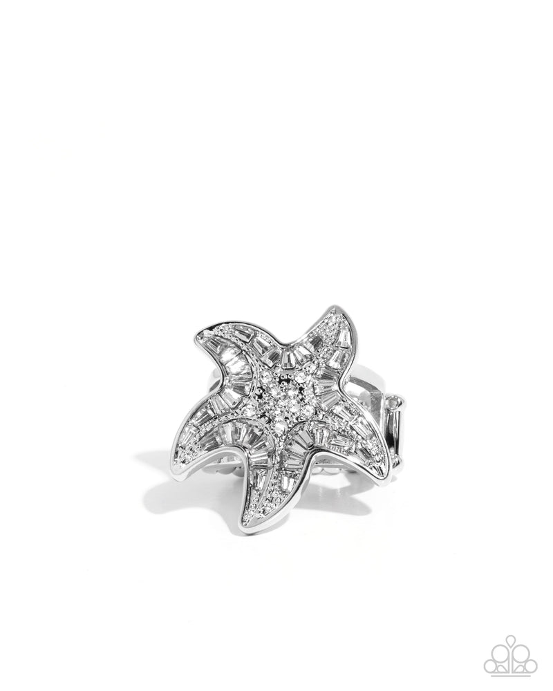 five-dollar-jewelry-starfish-scope-white-ring-paparazzi-accessories